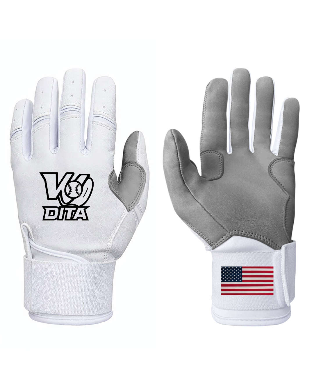 Wodita Batting Glove - Gray & White - ADULT