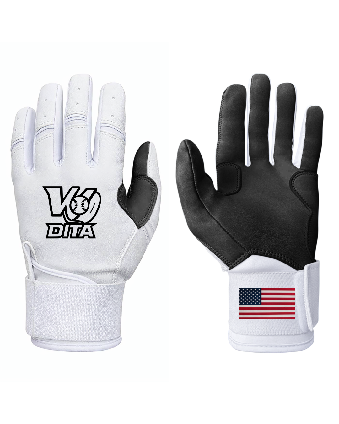 Wodita Batting Glove - Black & White - ADULT